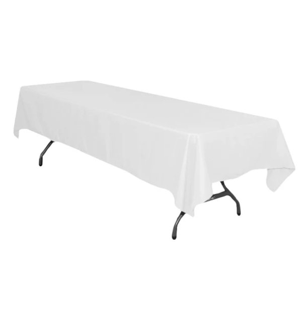 60x126 White Rectangular Tablecloth